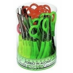 Forbici lebez 24 pz. in barattolo centimetrate 13,5cm punta tonda