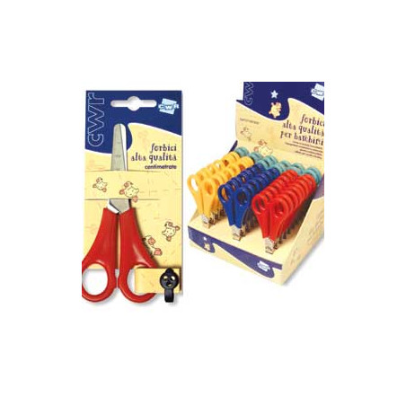 Forbici cwr 30 pz. centimetrate da 14 cm in display a punta tonda