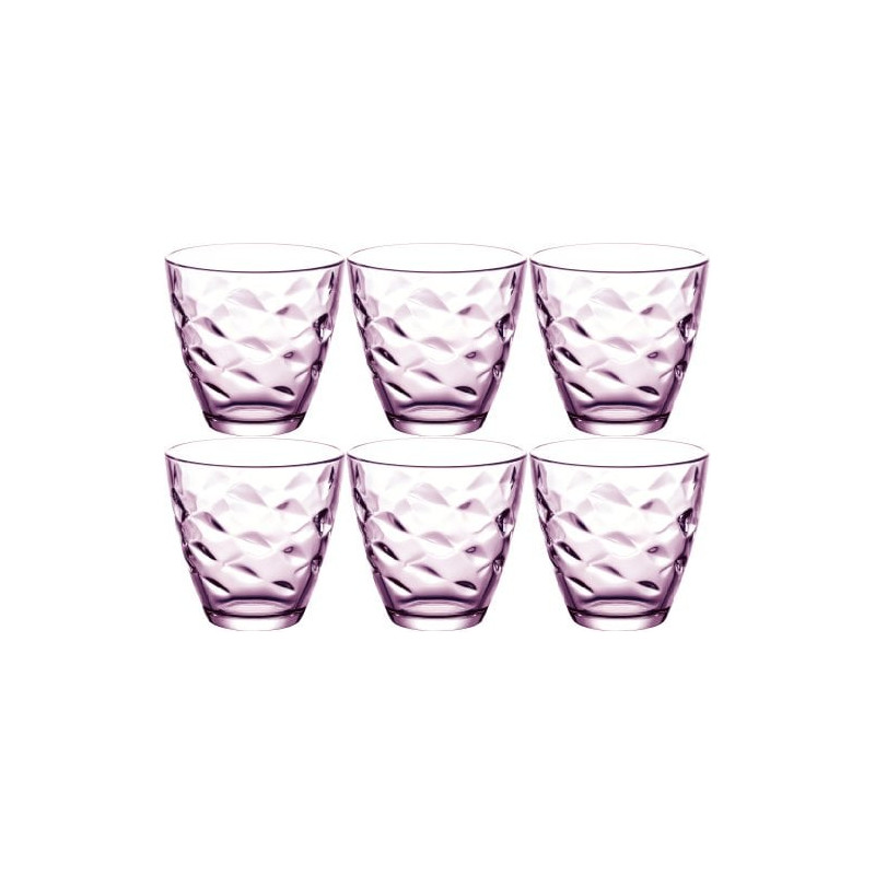 Bicchiere in vetro bormioli flora acqua lilla 260cc pz.6 [bormioli
