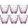 Bicchiere in vetro bormioli flora acqua lilla 260cc pz.6 [bormioli