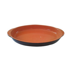 Teglia terracotta coli' ovale cm 44x27 bruna [coli]