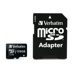 128gb scheda micro sdxc verbatim class 10 + adattatore [44085]