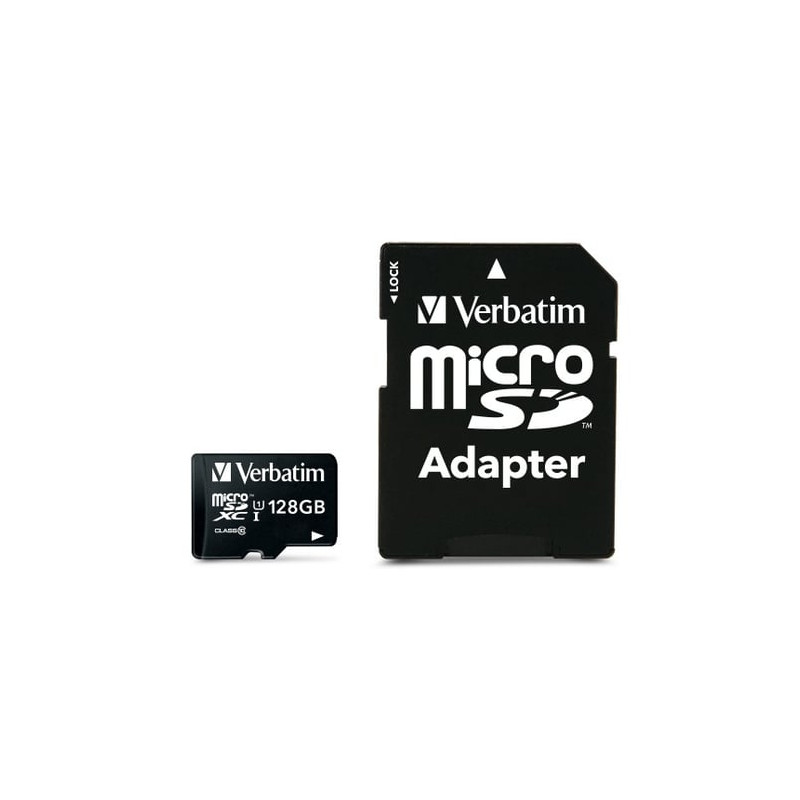 128gb scheda micro sdxc verbatim class 10 + adattatore [44085]
