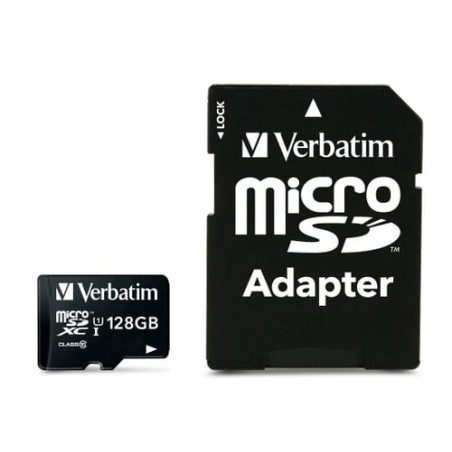 128gb scheda micro sdxc verbatim class 10 + adattatore [44085]