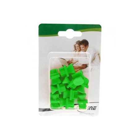 Tappo di chiusura inline antipolvere protezione porte lan rj45, verde,