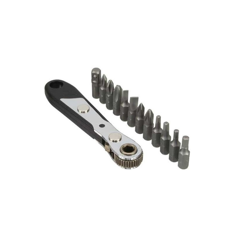 Cricchetto inline mini cricchetto portatile con 12 inserti, custodia