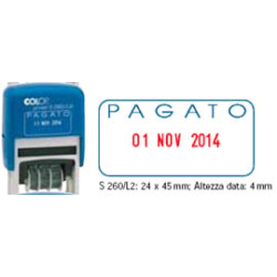 Timbro datario colop pagato s260/l2 autoinchiostrante [s260l2.bls]