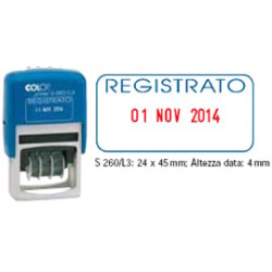 Timbro datario colop registrato s260/l3 autoinchiostrante [s260l3.bls]
