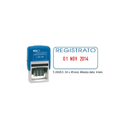 Timbro datario colop registrato s260/l3 autoinchiostrante [s260l3.bls]