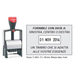 Timbro datario colop personalizzabile 2660 37x58mm classic line [2660]