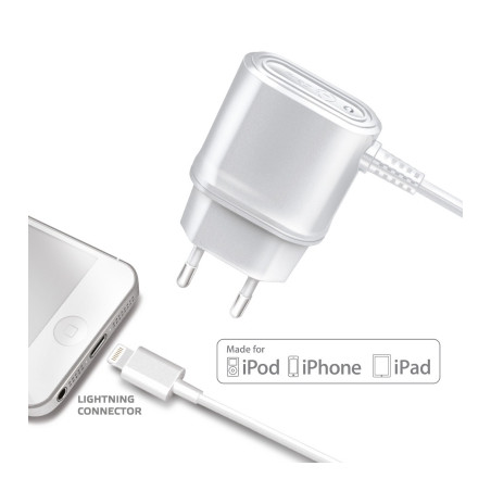 Caricabatterie celly travel charger 1a iphone 5/5s/5c bianco [tcip5]