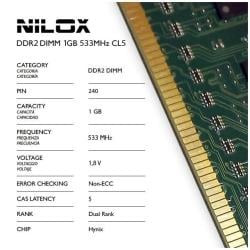 Ram dimm ddr2 1gb nilox 533mhz cl5 [nxd1533h1c5]