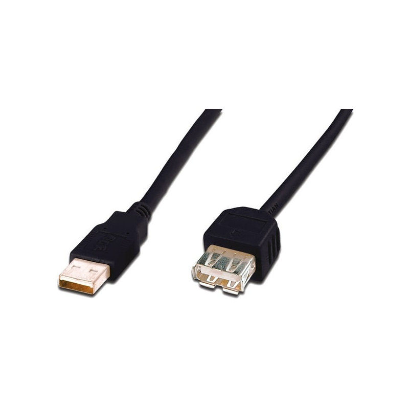 Cavo prolunga usb digitus usb 2.0 maschio/femmina 3m nero [ak7013al]