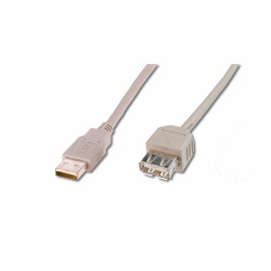 Cavo prolunga usb digitus usb 2.0 maschio/femmina 1,80m nero [ak7012al]
