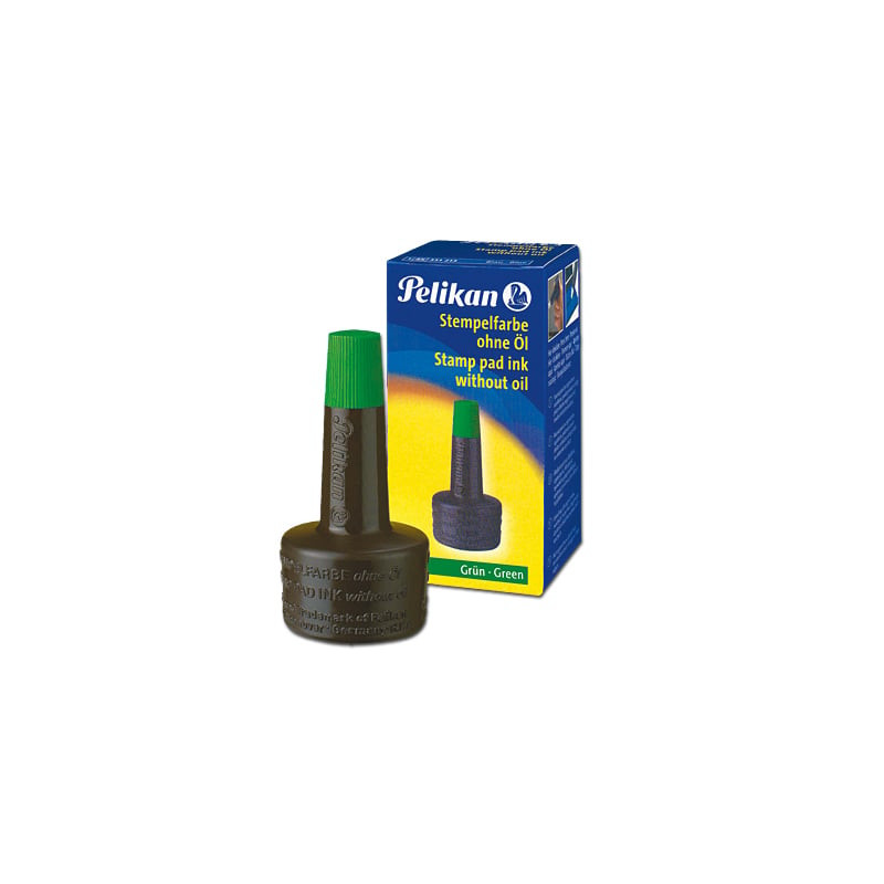 Inchiostro cuscinetti timbri pelikan verde 4k senza olio 28ml [obba29]