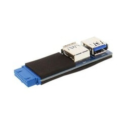 Adattatore inline interno 2x usb 3.0 type-a femmina a idc 19pin