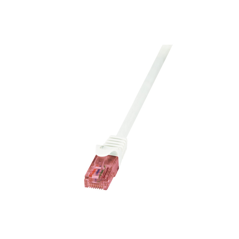 Cavo di rete logilink rj45 u/utp cat6 0,50m bianco primeline [cq2021u]