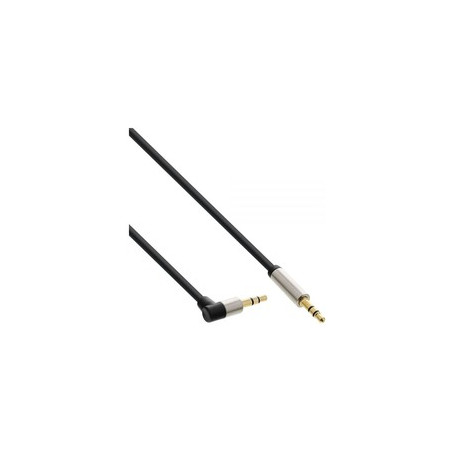 Cavo audio inline slim da spina jack 3,5mm a spina jack 3,5mm, angolato,