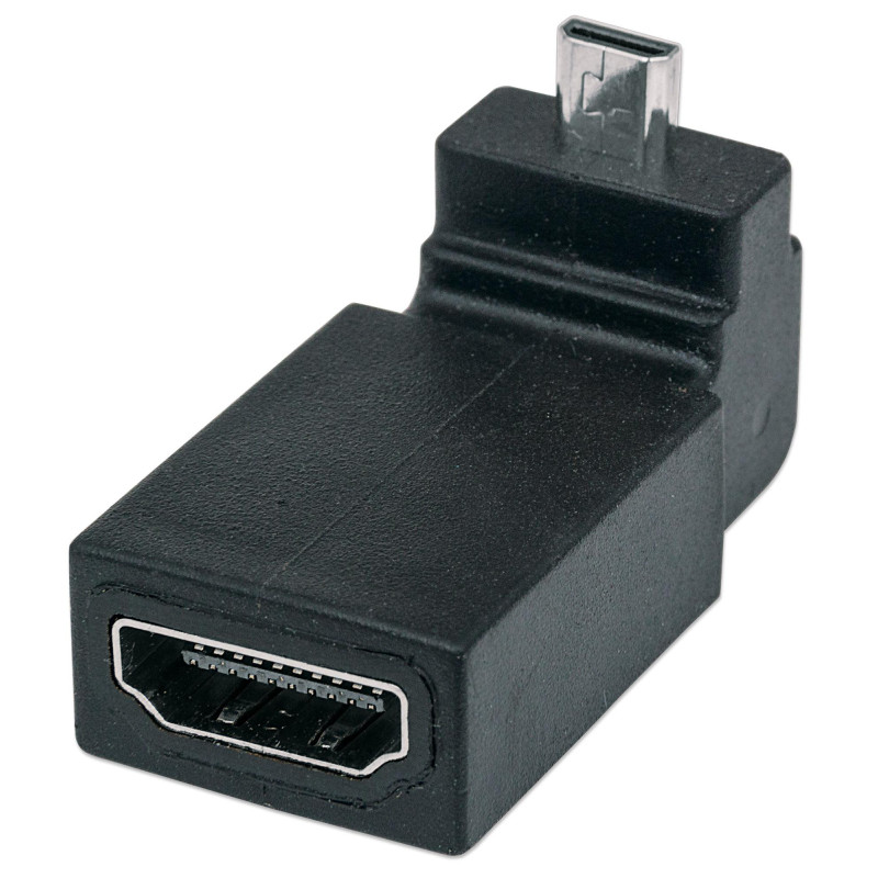 Adattatore hdmi manhattan a femmina / micro d maschio angolato nero