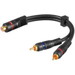 Cavo adattatore rca goobay femmina / 2x rca maschio 0.2m nero