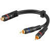 Cavo adattatore rca goobay femmina / 2x rca maschio 0.2m nero