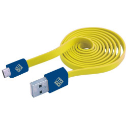 Cavo usb bluediamond piatto am a micro usb m 1m giallo / blu