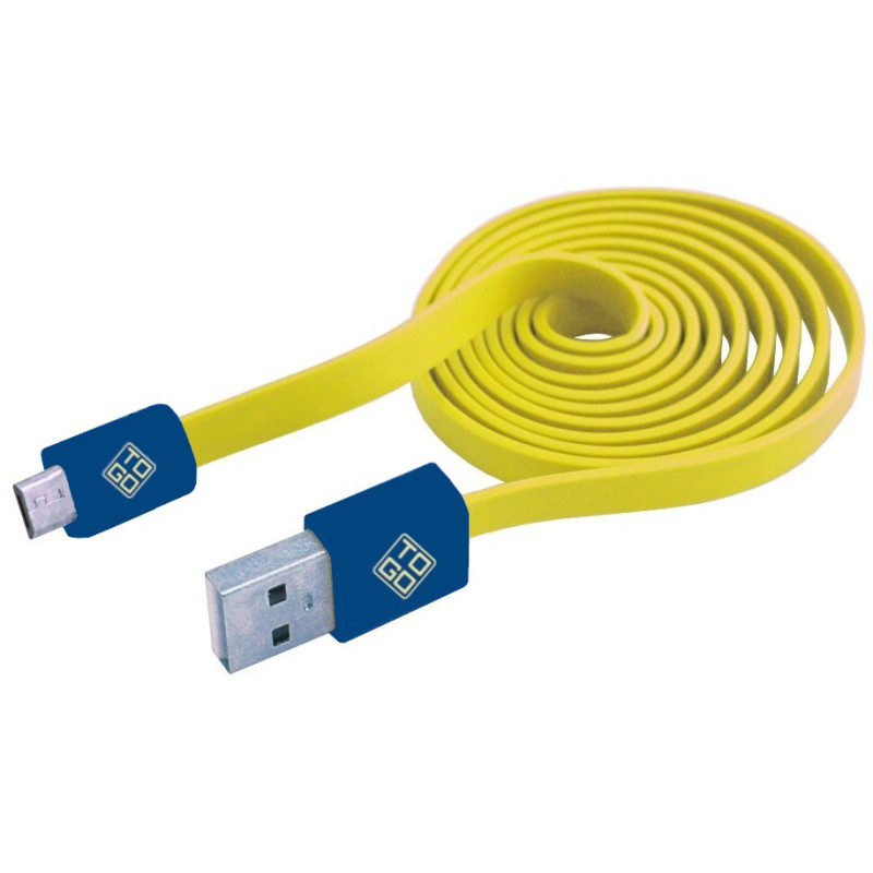 Cavo usb bluediamond piatto am a micro usb m 1m giallo / blu
