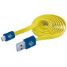 Cavo usb bluediamond piatto am a micro usb m 1m giallo / blu