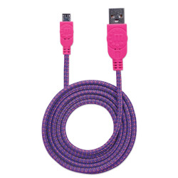 Cavo micro usb manhattan guaina intrecciata usb/microusb 1.8m viola/fucsia