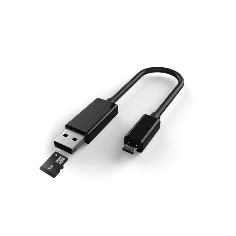 Cavo usb otg techly micro b / a con lettore micro sd/sdhc 26cm nero