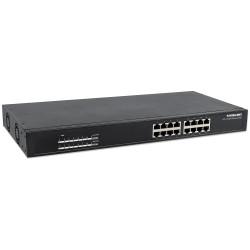 Switch intellinet gigabit 16 porte ethernet poe+ nero [icnsp016]