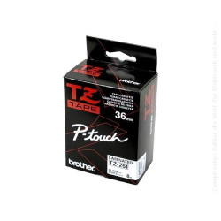 Nastro di stampa brother tze261civ 36mm bianco/nero [tze261civ]