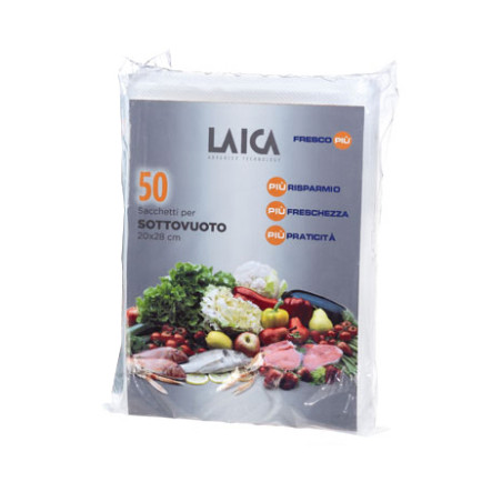 Sacchi per sottovuoto laica vt3504/2 20x28 50 pezzi