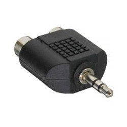 Adattatore audio inline spina jack 3,5mm a 2x prese rca, stereo [99302]