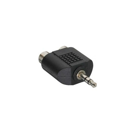 Adattatore audio inline spina jack 3,5mm a 2x prese rca, stereo [99302]