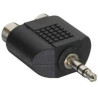 Adattatore audio inline spina jack 3,5mm a 2x prese rca, stereo [99302]