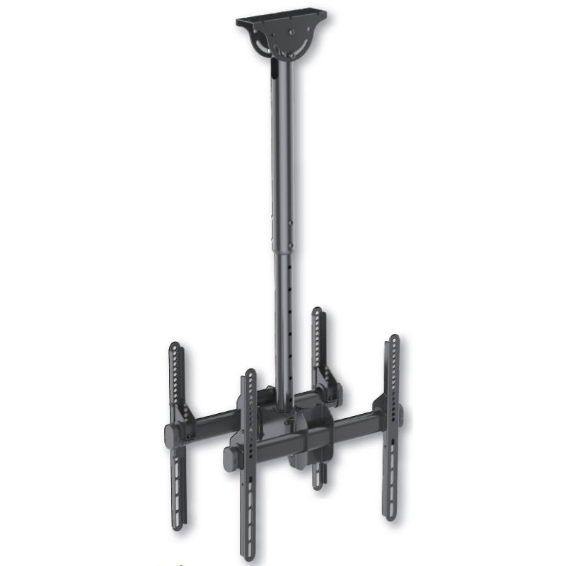 Supporto telescopico universale a soffitto per 2 tv led lcd 32-55''