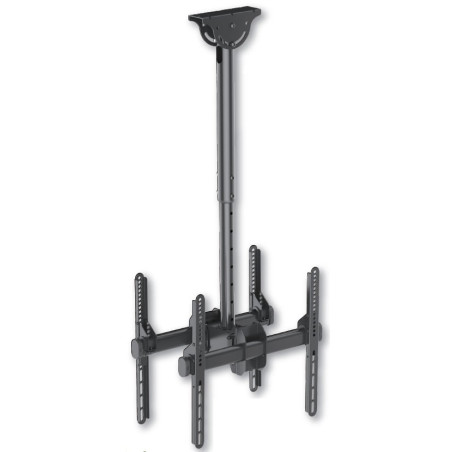 Supporto telescopico universale a soffitto per 2 tv led lcd 32-55''