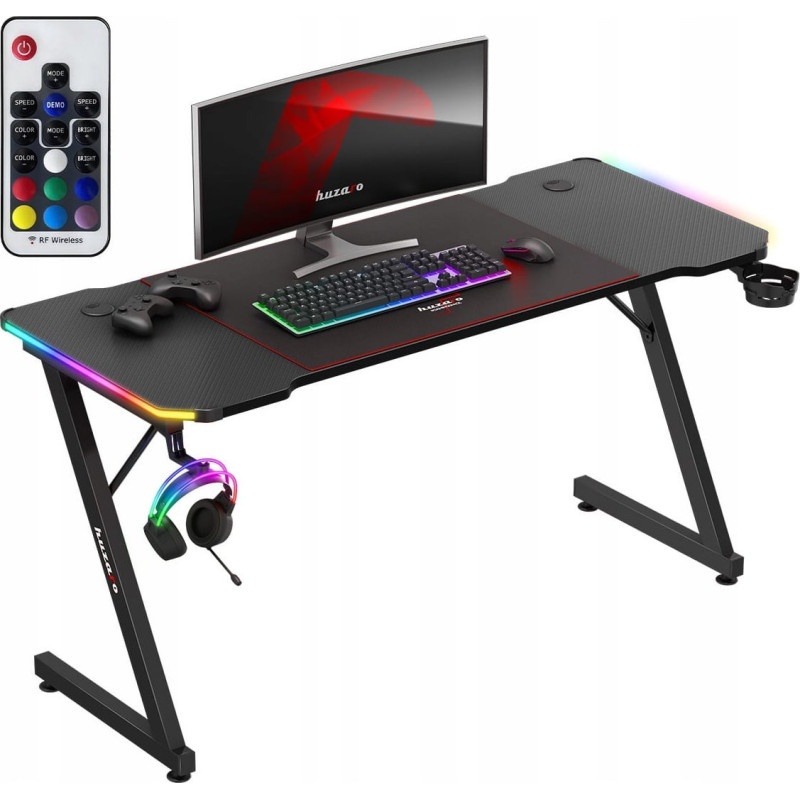 scrivania da gioco huzaro hero 3.3 rgb piedini regolabili 140x60cm