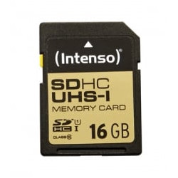 16gb scheda sd intenso uhs-i (45 mb/s, classe 10 ) [3421470]
