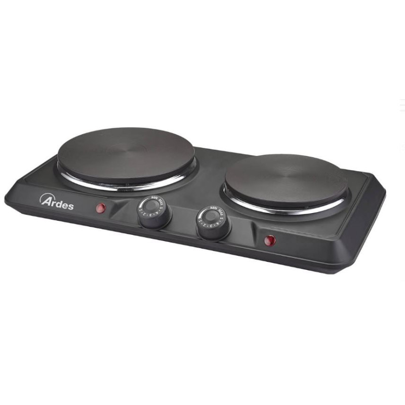 fornello elettrico ardes arfoel05 focus duo 2500w 2 piastre nero