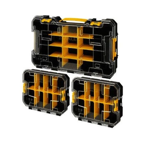 cassetta portautensili stanley pro-stack nero trasparente 3pz