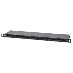 pannello patch intellinet 19'' 24 porte rj45 0.5u cat6 nero