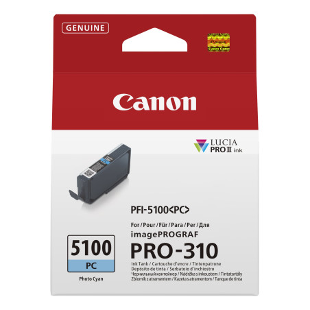 cartuccia a getto d'inchiostro canon pfi-5100 pc 14.4ml ciano