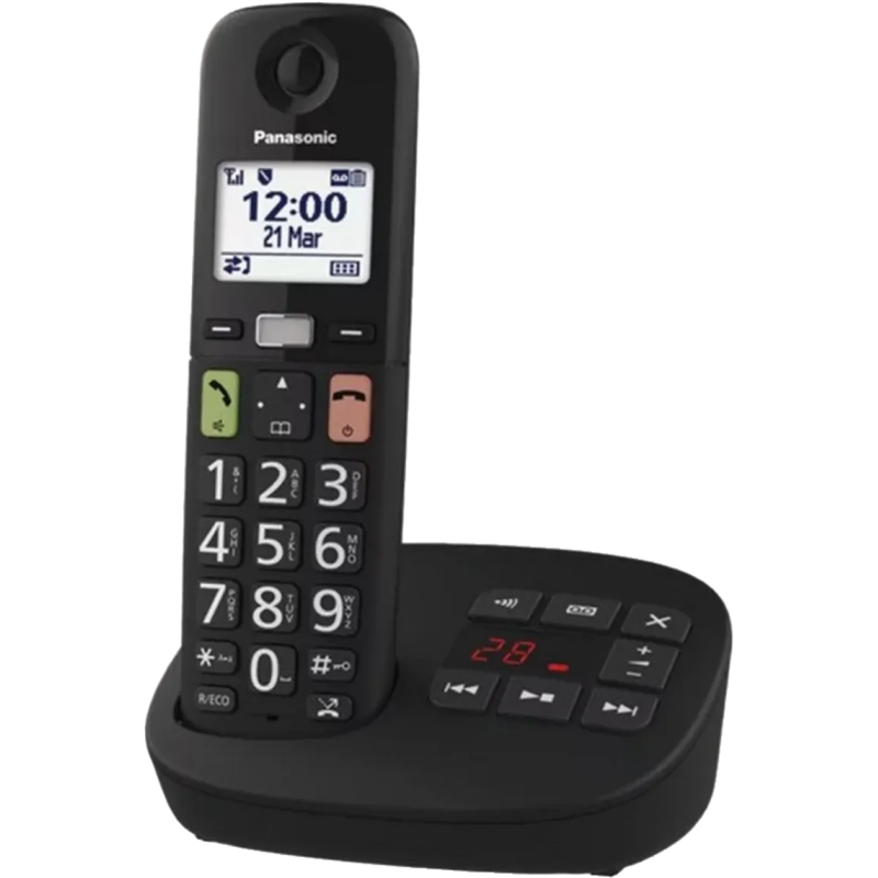 telefono cordless panasonic kx-tgu130exb nero [kx-tgu130exb]