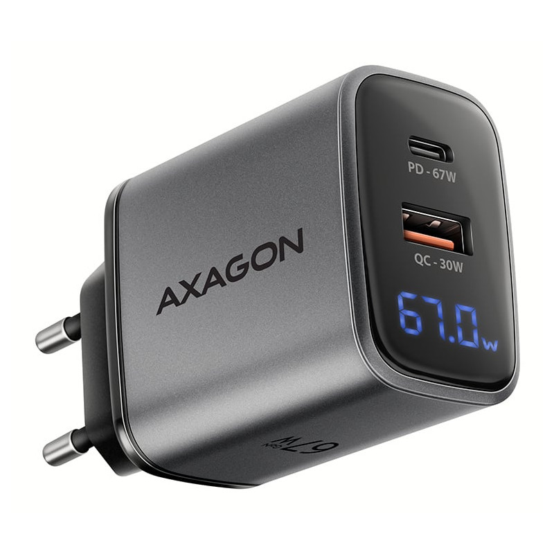 alimentatore da rete axagon acu-pq67d 67w usb-a + usb-c