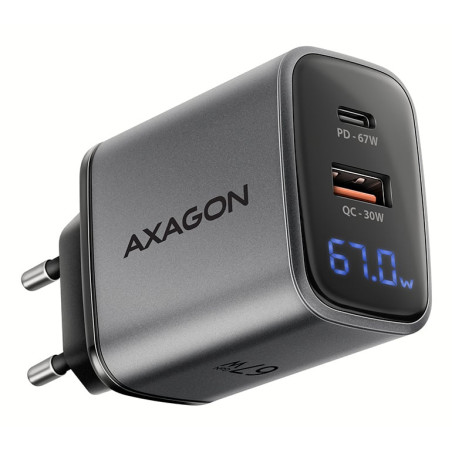 alimentatore da rete axagon acu-pq67d 67w usb-a + usb-c