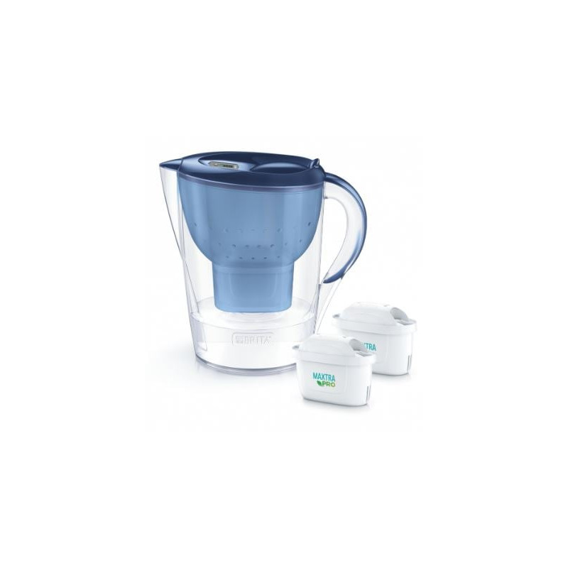 caraffa filtrante brita marella xl 3.5l + 2 cartucce maxtra pro blu