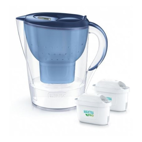 caraffa filtrante brita marella xl 3.5l + 2 cartucce maxtra pro blu