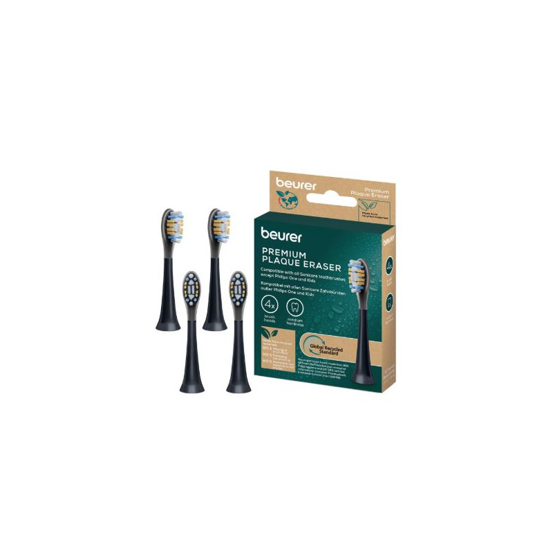 set di testine beurer premium plaque eraser nero 4pz [ahbeuperaser4sz]
